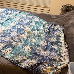 Oceanic Blue and White Women's Swim Sarong